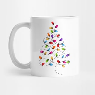 Colorful Christmas light bulb tree Mug